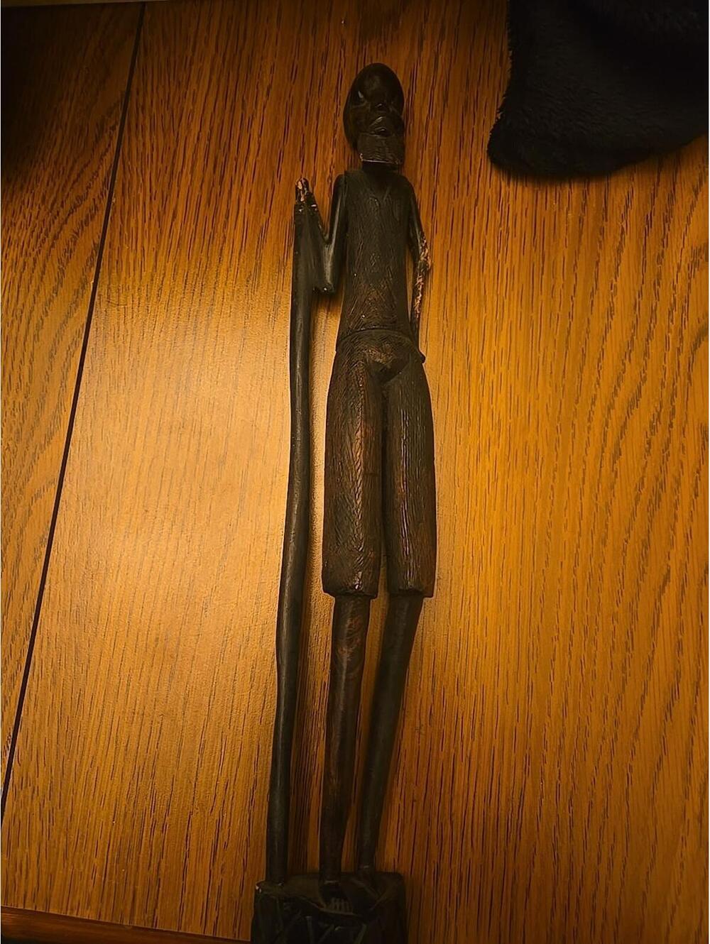 Hand Carved Ebony Wood Besmo African Tribal Statue Sculpture Kenya 14”